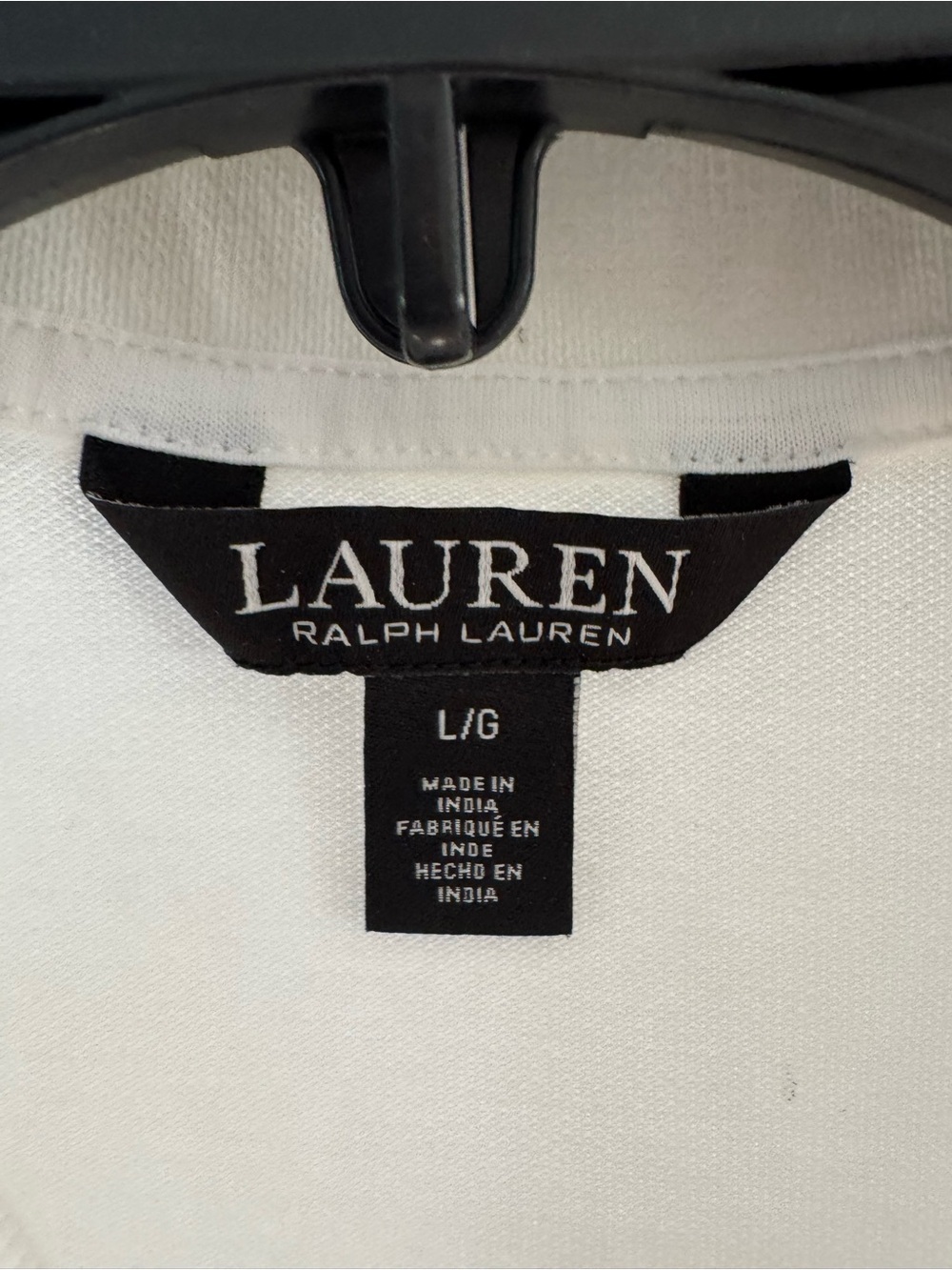 NWOT Lauren Ralph Lauren Women’s White Patchwork Pique Polo Shirt w script logo - Picture 6 of 9
